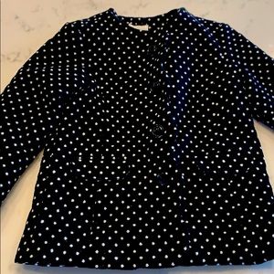 Cat & Jack black and whit polka dot coat